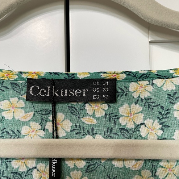 Celkuser Floral Dress - Teal and Yellow - Picture 2 of 5